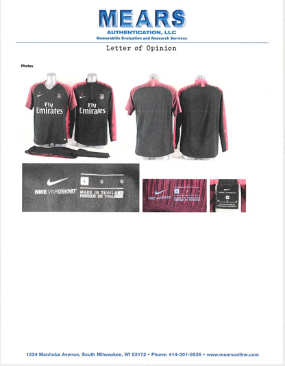 Kylian Mbappe 2018 19 Paris Saint Germain Warm Up Set Game Used/Game Issued Half Zip Pullover Shirt And Pants MEARS LOA