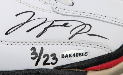 Michael Jordan Signed Air Jordan 5 Retro Fire Red Single Signed LE 3/23 Size 13 UDA Card + JSA LOA