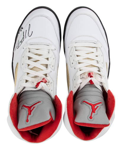 Michael Jordan Signed Air Jordan 5 Retro Fire Red Single Signed LE 3/23 Size 13 UDA Card + JSA LOA