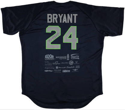 Kobe Bryant 2014 Richard Sherman Celebrity Softball GAME USED Photo Matched Signed Jersey #24 Aaron Avery LOP Beckett LOA