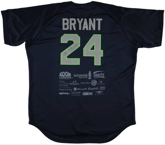 Kobe Bryant 2014 Richard Sherman Celebrity Softball GAME USED Photo Matched Signed Jersey #24 Aaron Avery LOP Beckett LOA