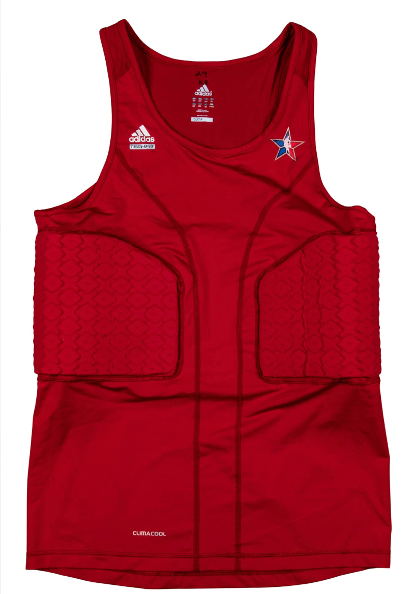 Kobe Bryant 2010 NBA All Star Game Padded Undershirt Game Used MEARS LOA + Grey Flannel LOA