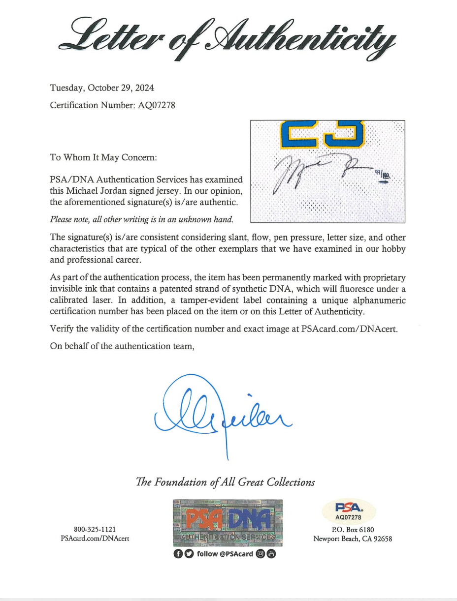 Michael Jordan Signed Laney High School Jersey LE #99/123 UDA + PSA/DNA LOA
