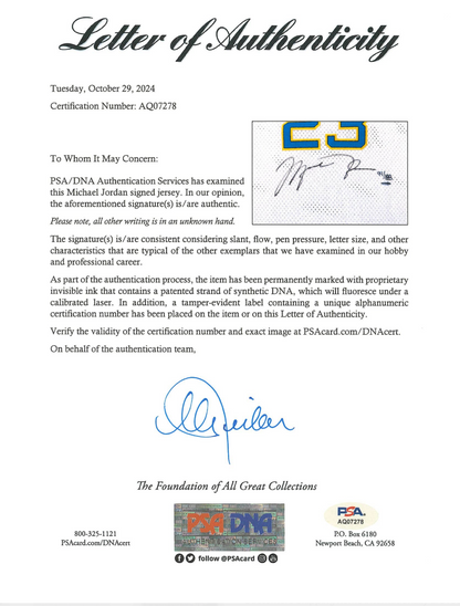 Michael Jordan Signed Laney High School Jersey LE #99/123 UDA + PSA/DNA LOA