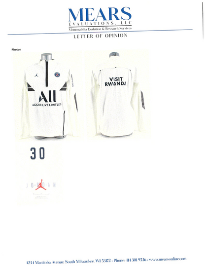 Lionel Messi 2021 22 Paris Saint Germain Half Zip Pullover Windbreaker Shirt Game Used/Game Issued MEARS LOA Authentic