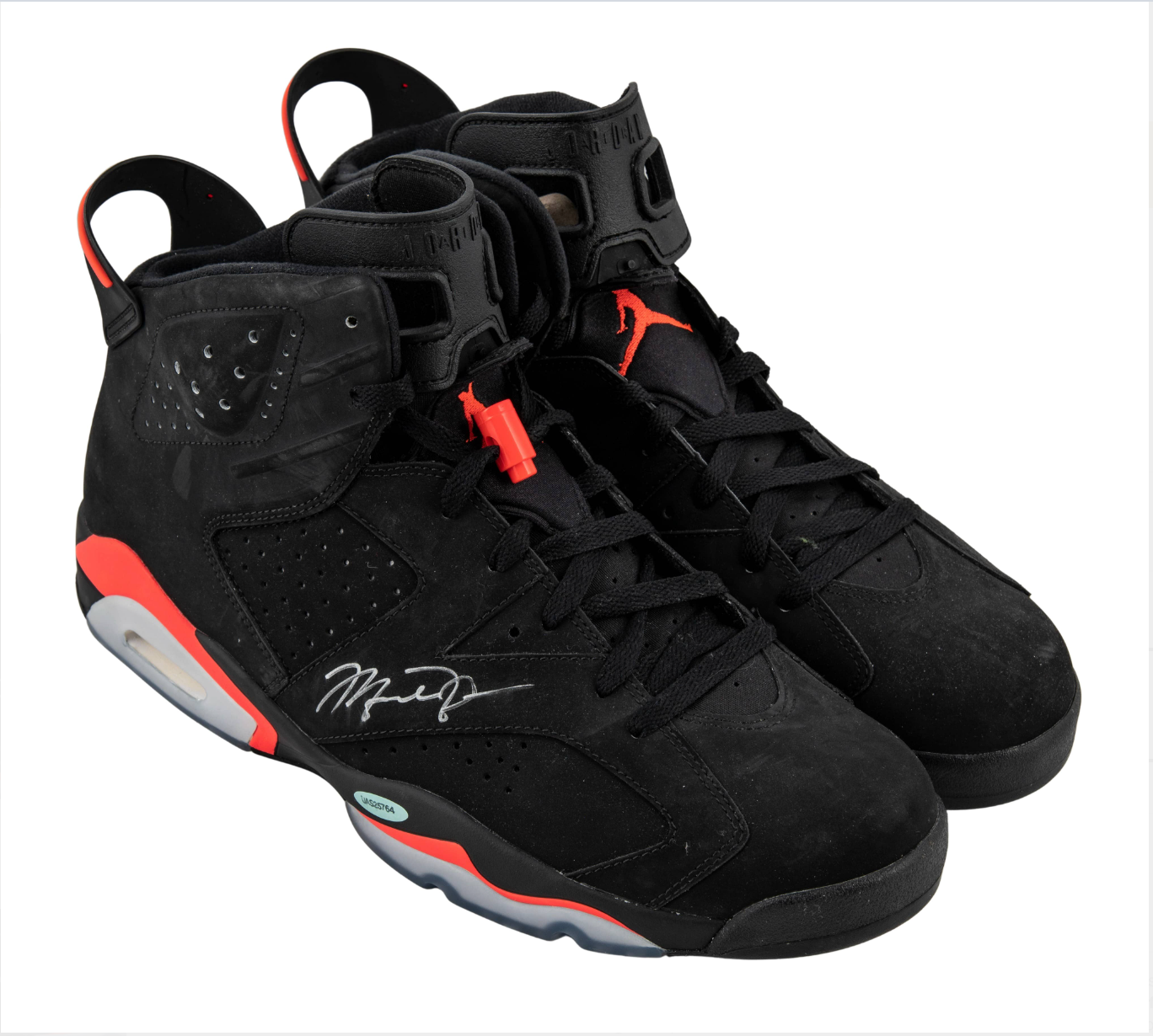 Michael Jordan Signed Air Jordan 6 Retro Black Infrared Single Signed Size 13 UDA Card + JSA LOA