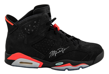 Michael Jordan Signed Air Jordan 6 Retro Black Infrared Single Signed Size 13 UDA Card + JSA LOA