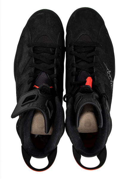 Michael Jordan Signed Air Jordan 6 Retro Black Infrared Single Signed Size 13 UDA Card + JSA LOA