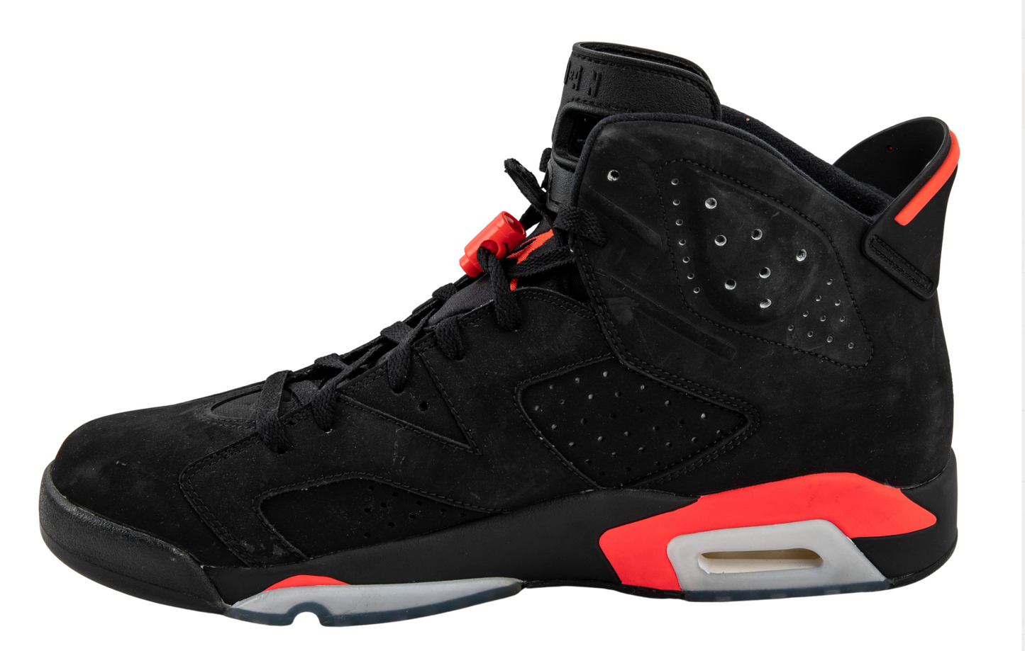 Michael Jordan Signed Air Jordan 6 Retro Black Infrared Single Signed Size 13 UDA Card + JSA LOA