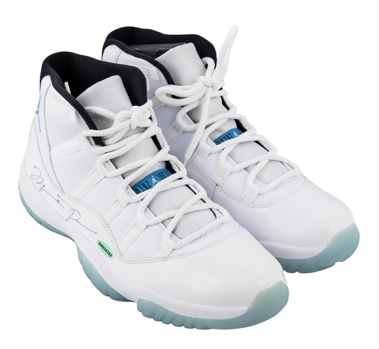 Michael Jordan Signed Air Jordan 11 Retro Legend Blue Single Signed Size 13 UDA Card + JSA LOA  Description:
