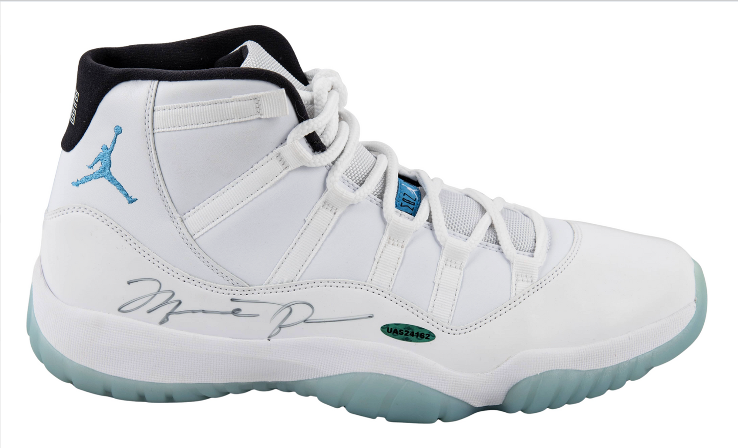 Michael Jordan Signed Air Jordan 11 Retro Legend Blue Single Signed Size 13 UDA Card + JSA LOA  Description: