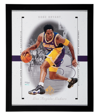 Kobe Bryant Signed Oversized UDA SP Authentic Card Print LE 85/108 Framed 18x22 UDA + PSA/DNA LOA + Beckett LOA