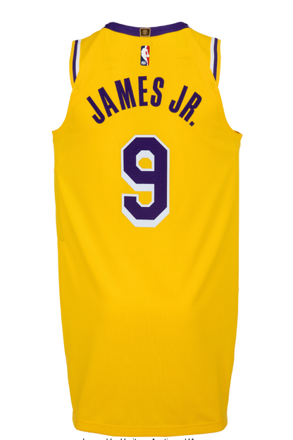 Bronny James Jr. Game-Worn Los Angeles Lakers Jersey Used 3/6/2025 vs. Knicks (MeiGray LOA)