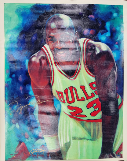 Michael Jordan Autographed "Court Jester" 33x42 Carlo Beninati Fine Art Lithograph LE #1/23 UDA