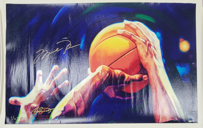 Michael Jordan Autographed "Last Shot" 25x38 Carlo Beninati Fine Art Lithograph LE #1/23 UDA
