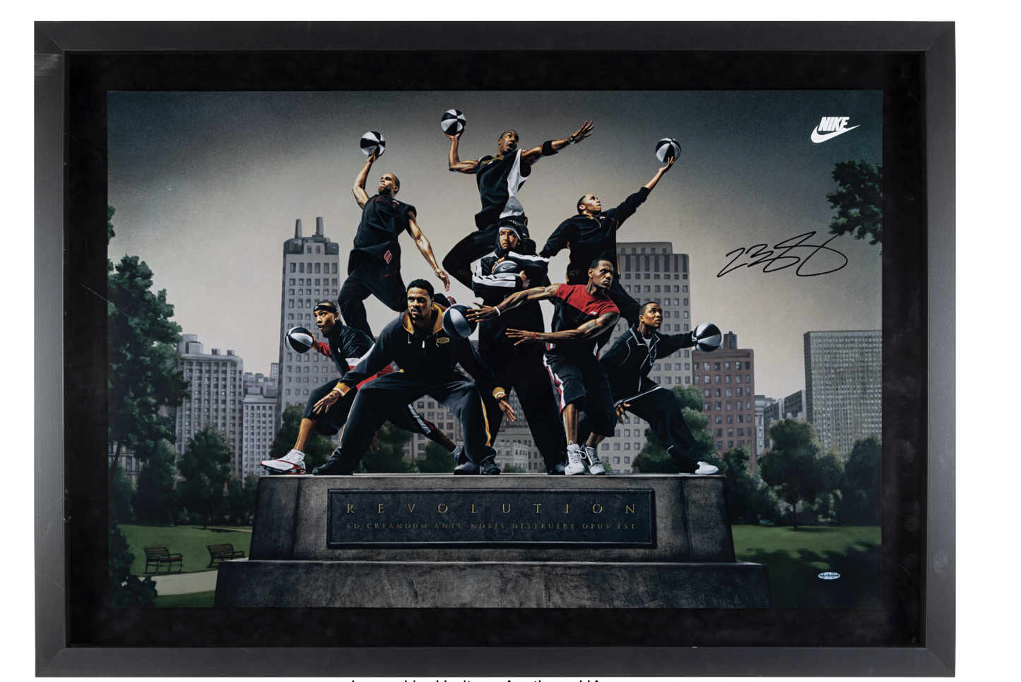 LeBron James Signed MASSIVE “Revolution” Nike Poster UDA Framed Display 30x42