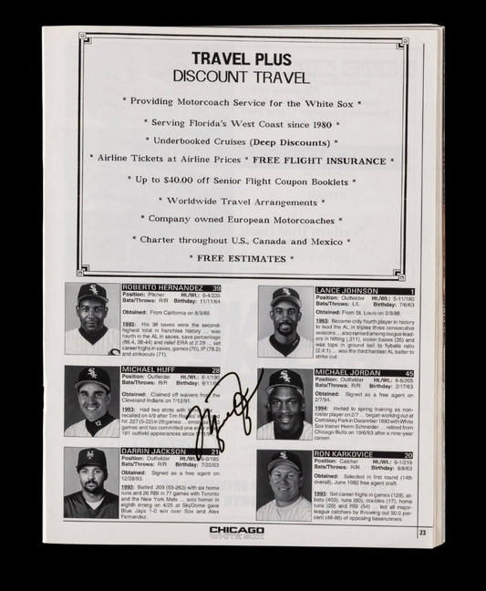 Michael Jordan Signed Autograph 1994 Chicago White Sox Spring Training Program (Beckett LOA)