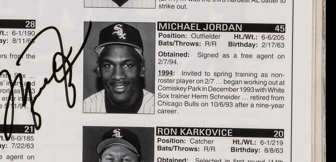 Michael Jordan Signed Autograph 1994 Chicago White Sox Spring Training Program (Beckett LOA)