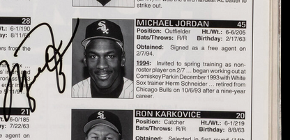 Michael Jordan Signed Autograph 1994 Chicago White Sox Spring Training Program (Beckett LOA)