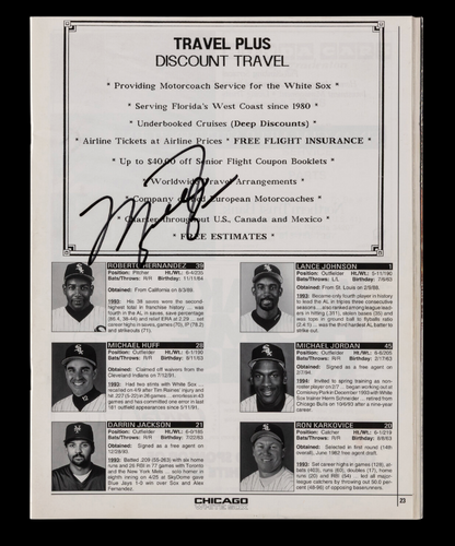 Michael Jordan Signed 1994 Chicago White Sox Spring Training Program Beckett LOA