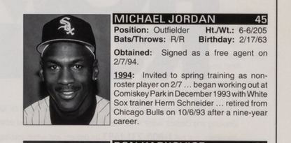 Michael Jordan Signed 1994 Chicago White Sox Spring Training Program Beckett LOA