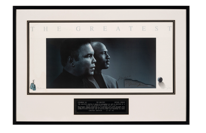 Michael Jordan and Muhammad Ali Dual Signed “The Greatest” Display Custom Framed 32x46 Beckett LOA