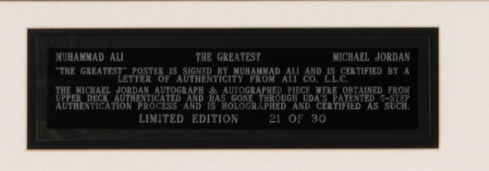 Michael Jordan and Muhammad Ali Dual Signed “The Greatest” Display Custom Framed 32x46 Beckett LOA