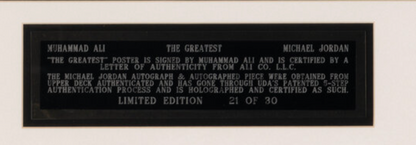 Michael Jordan and Muhammad Ali Dual Signed “The Greatest” Display Custom Framed 32x46 Beckett LOA
