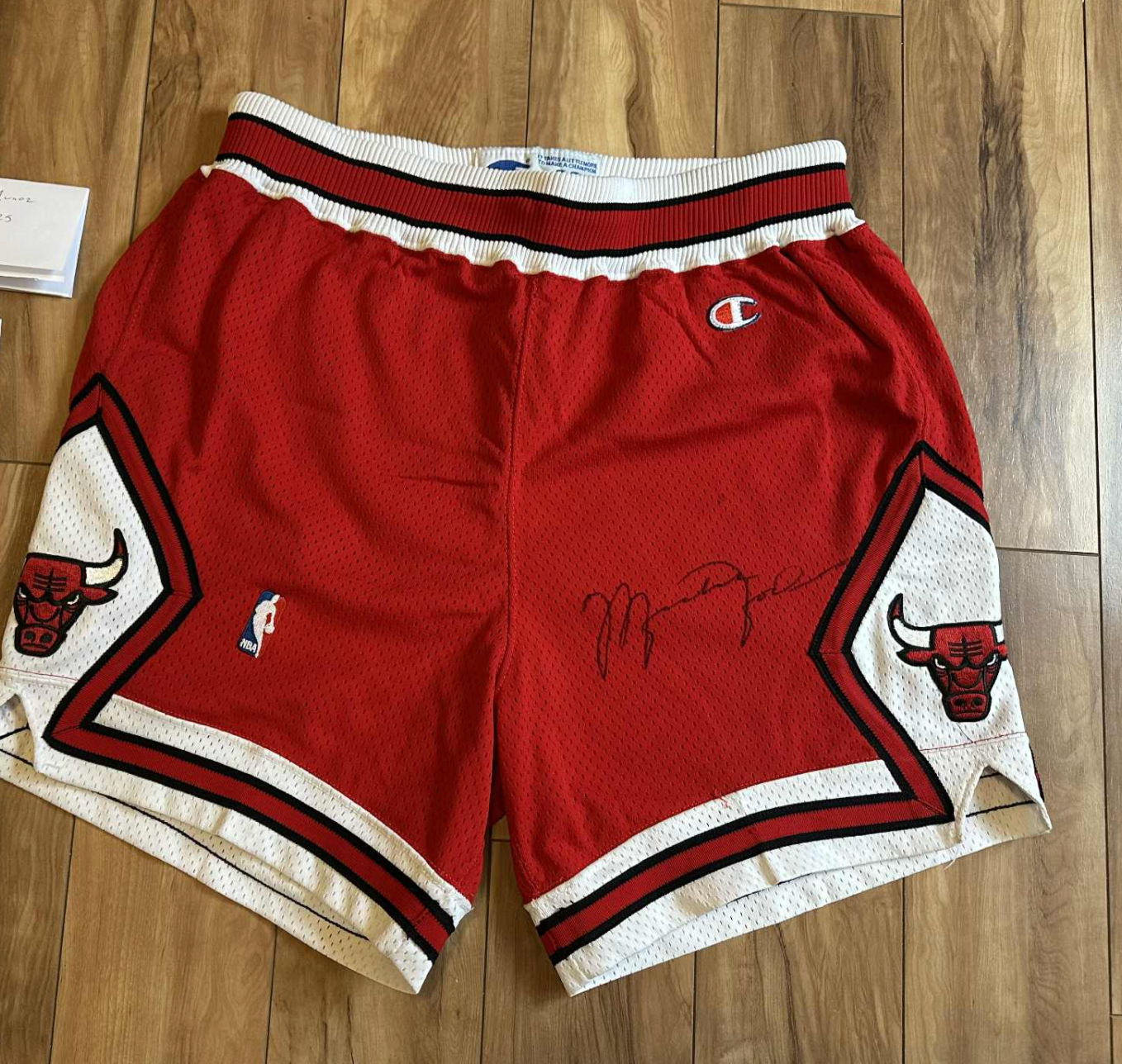 Michael Jordan Signed Chicago Bulls Authentic Red Shorts Beckett LOA
