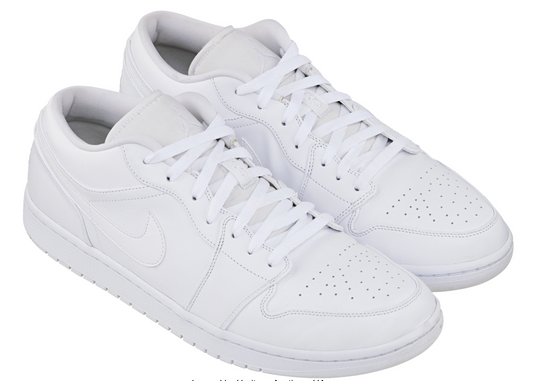 Michael Jordan Golf Worn Air Jordan 1 GOLF Promo Sample Shoes White White Size 13.5 Heritage LOA