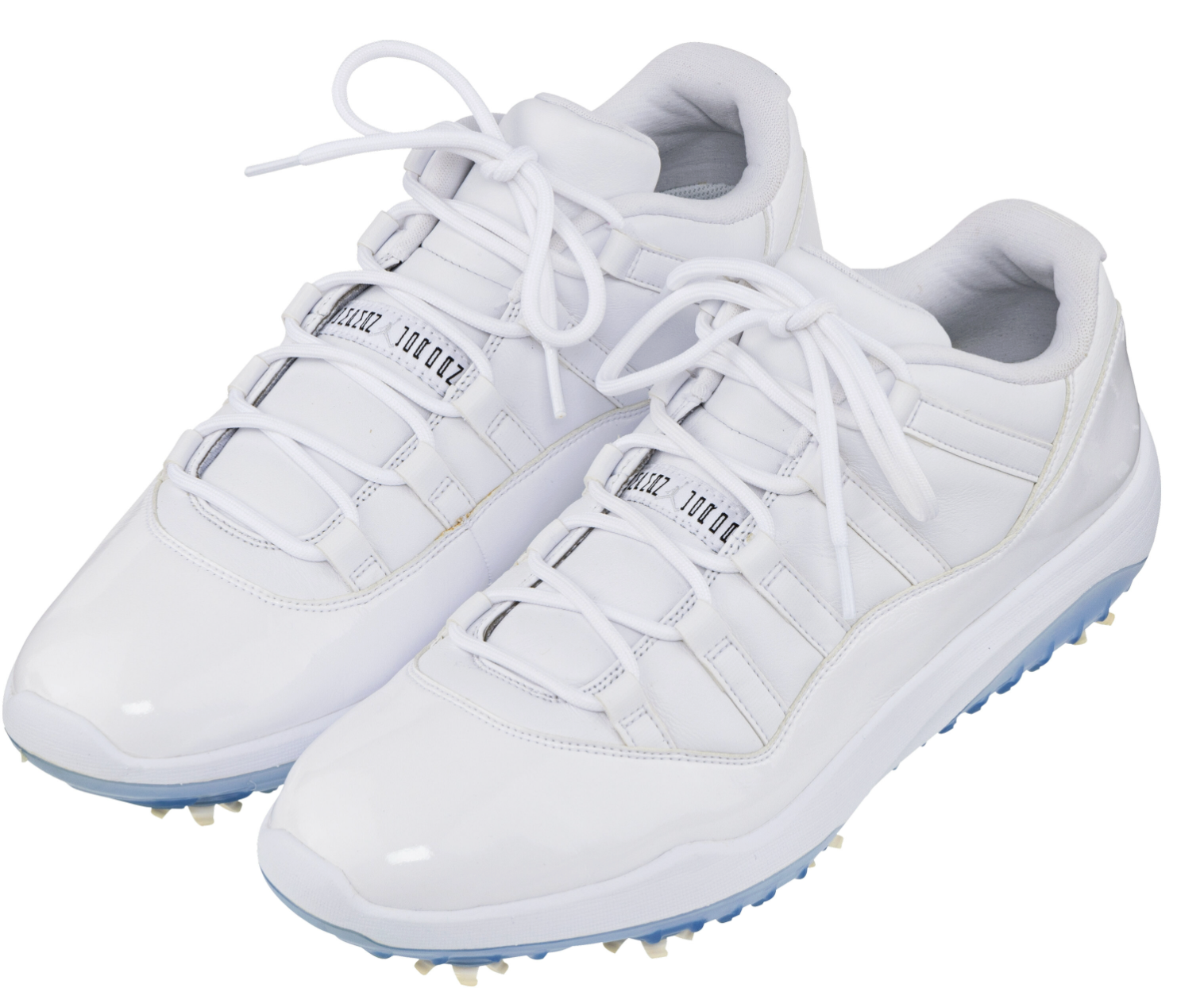 Michael Jordan Golf Worn Air Jordan 11 Golf Shoes All White Promo Sample Size 13 Heritage LOA