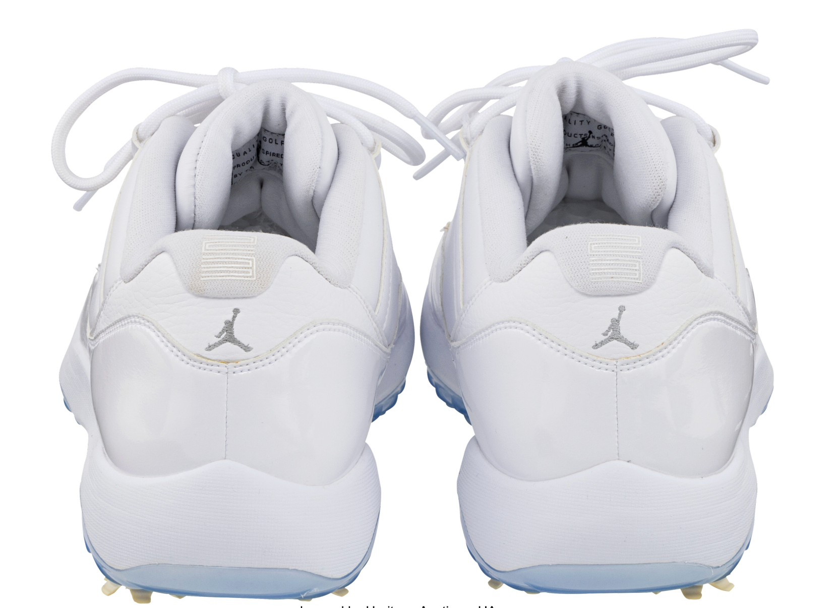 Michael Jordan Golf Worn Air Jordan 11 Golf Shoes All White Promo Sample Size 13 Heritage LOA