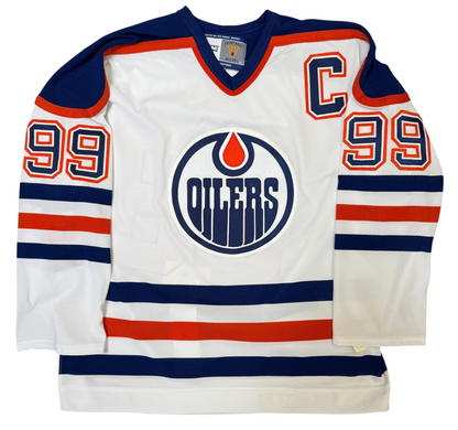 Wayne Gretzky Signed Edmonton Oilers CCM Vintage Style Hockey Jersey (Beckett/BAS LOA & Gretzky Hologram)
