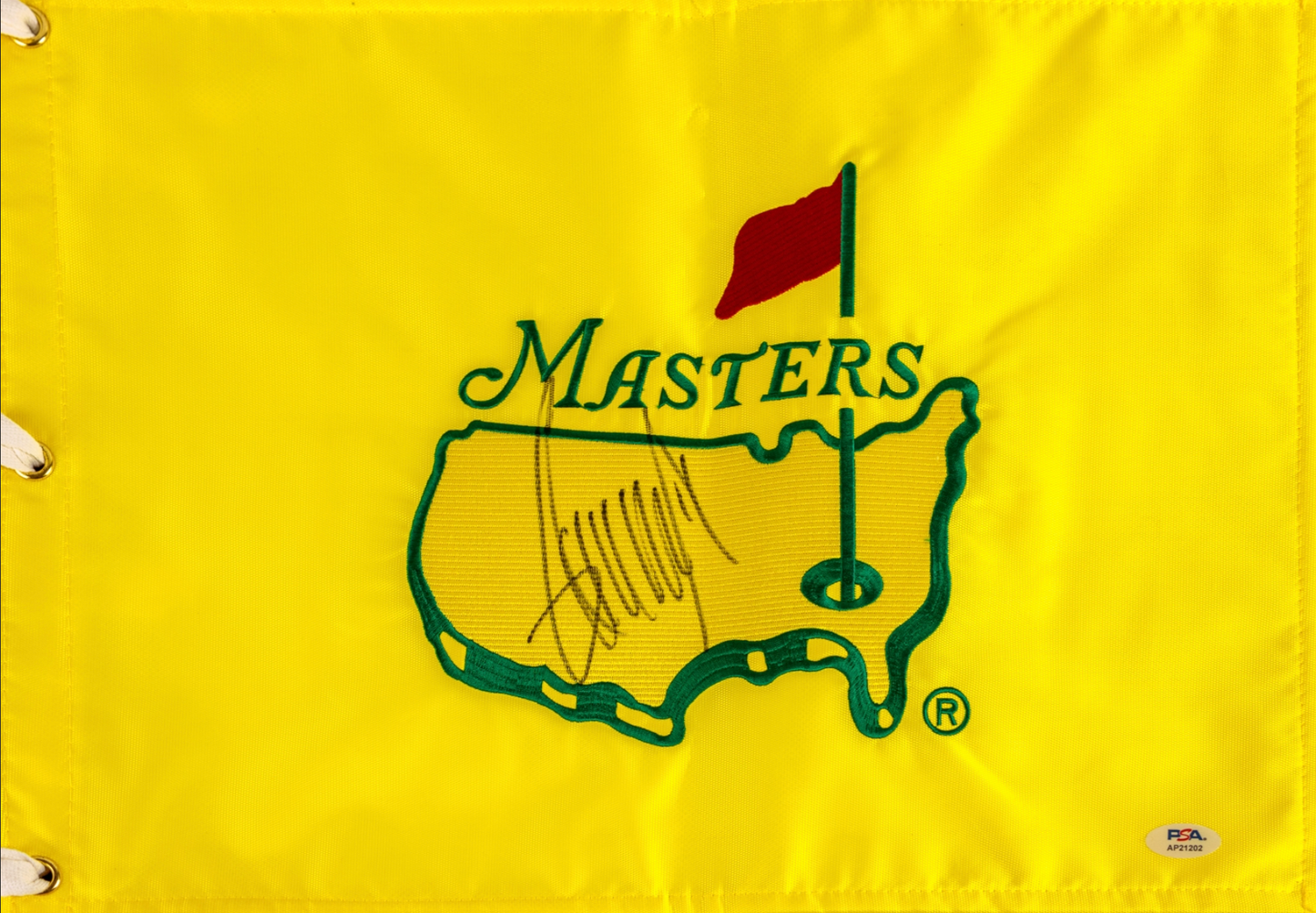 President Donald Trump Signed 13" x 17" Masters Souvenir Golf Pin Flag (PSA/DNA LOA)