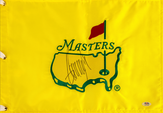 President Donald Trump Signed 13" x 17" Masters Souvenir Golf Pin Flag (PSA/DNA LOA)