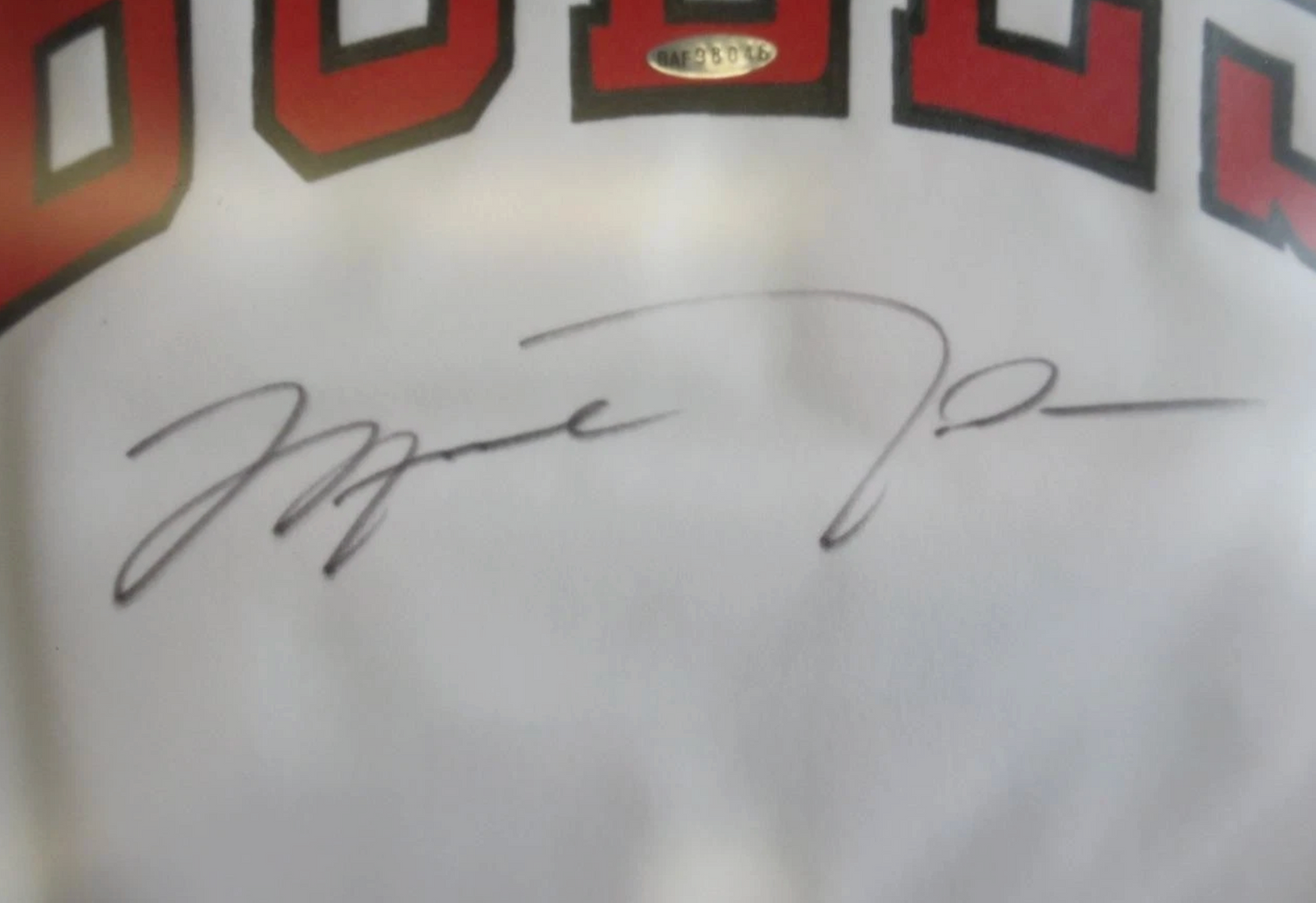 Michael Jordan Signed 1987/88 Mitchell And Ness Bulls Warm Up LE #1/23 Framed UDA