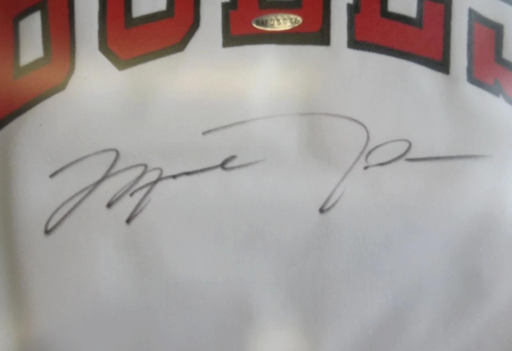 Michael Jordan Signed 1987/88 Mitchell And Ness Bulls Warm Up LE #1/23 Framed UDA