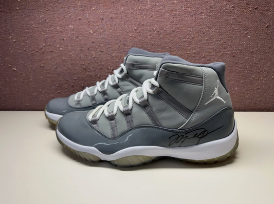 Michael Jordan Signed Air Jordan XI “Cool Grey” Shoes Beckett LOA