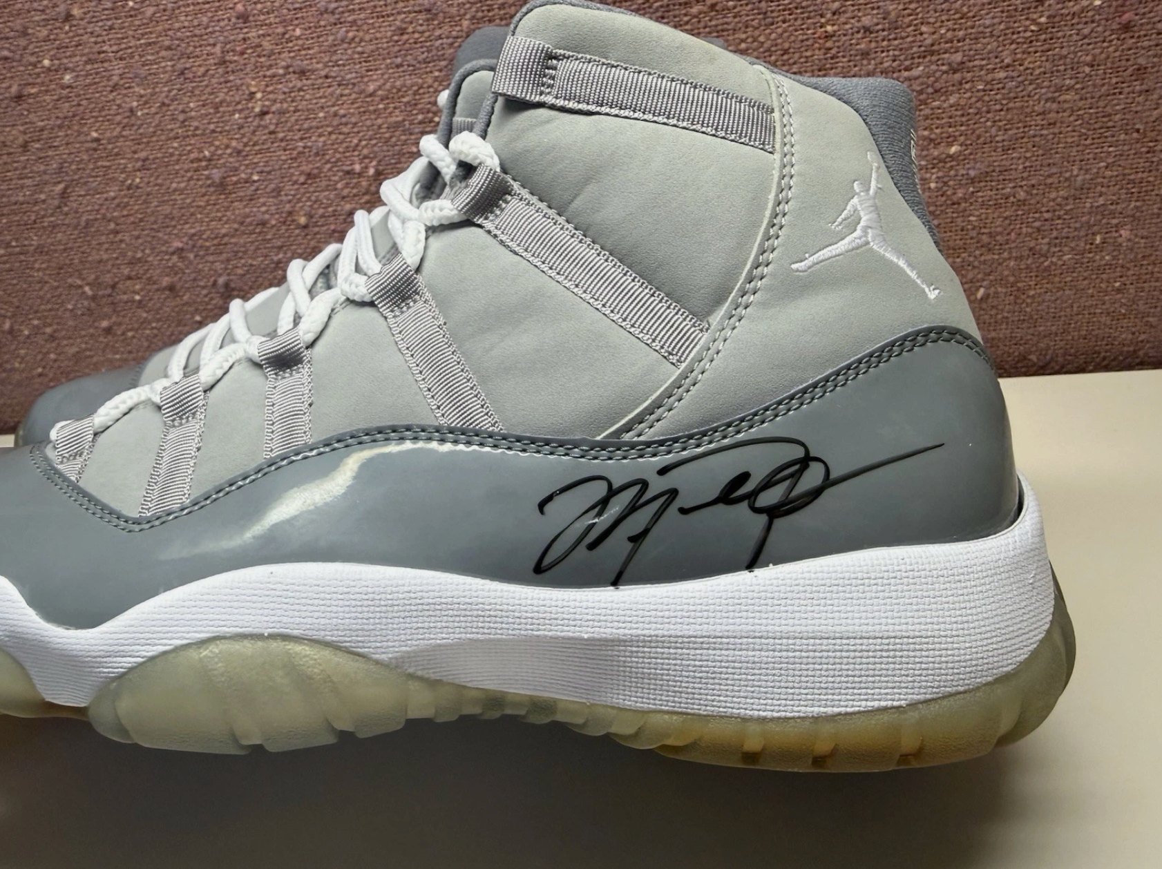 Michael Jordan Signed Air Jordan XI “Cool Grey” Shoes Beckett LOA