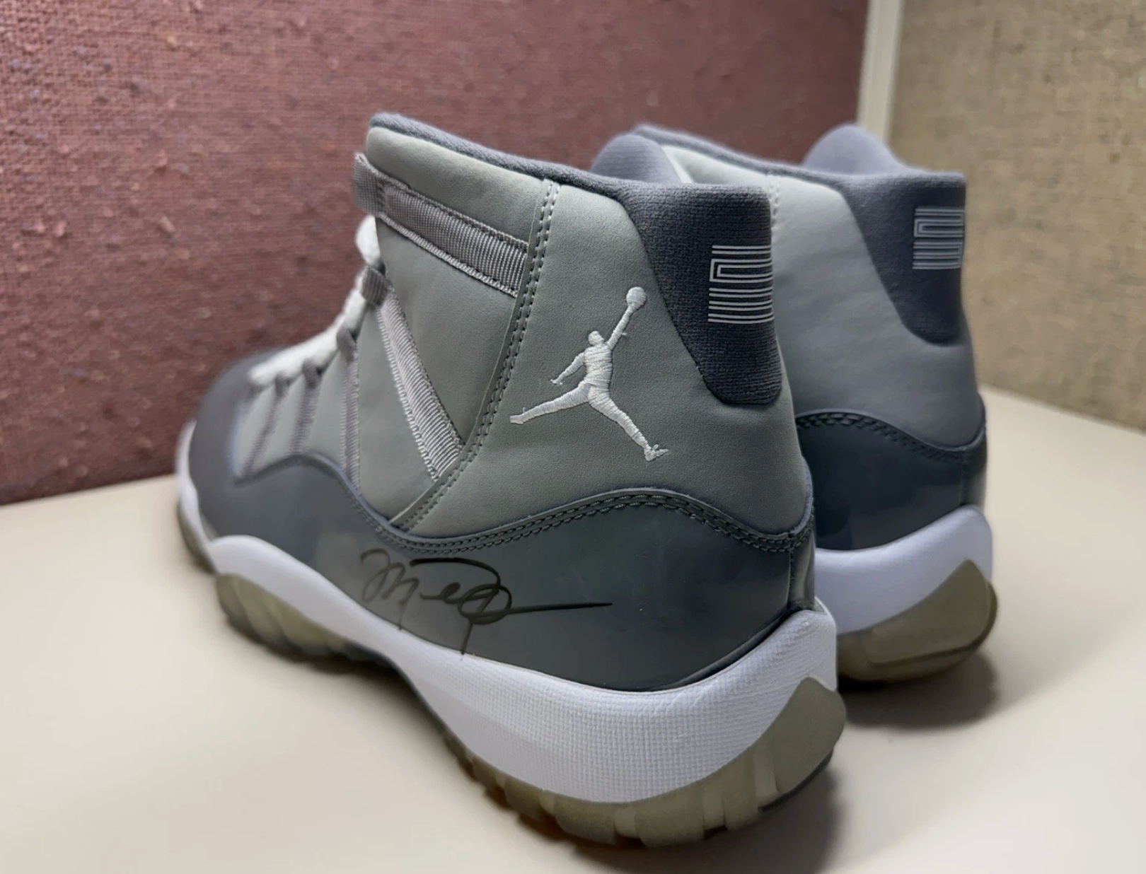 Michael Jordan Signed Air Jordan XI “Cool Grey” Shoes Beckett LOA