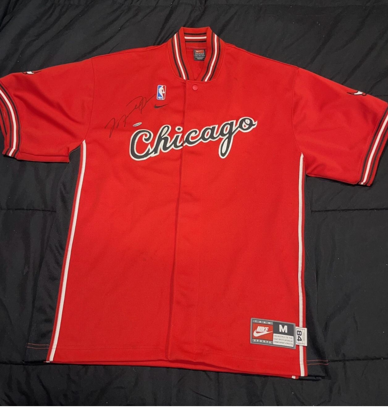 Michael Jordan Upper Deck Signed Chicago Warm Up Jersey With UDA COA