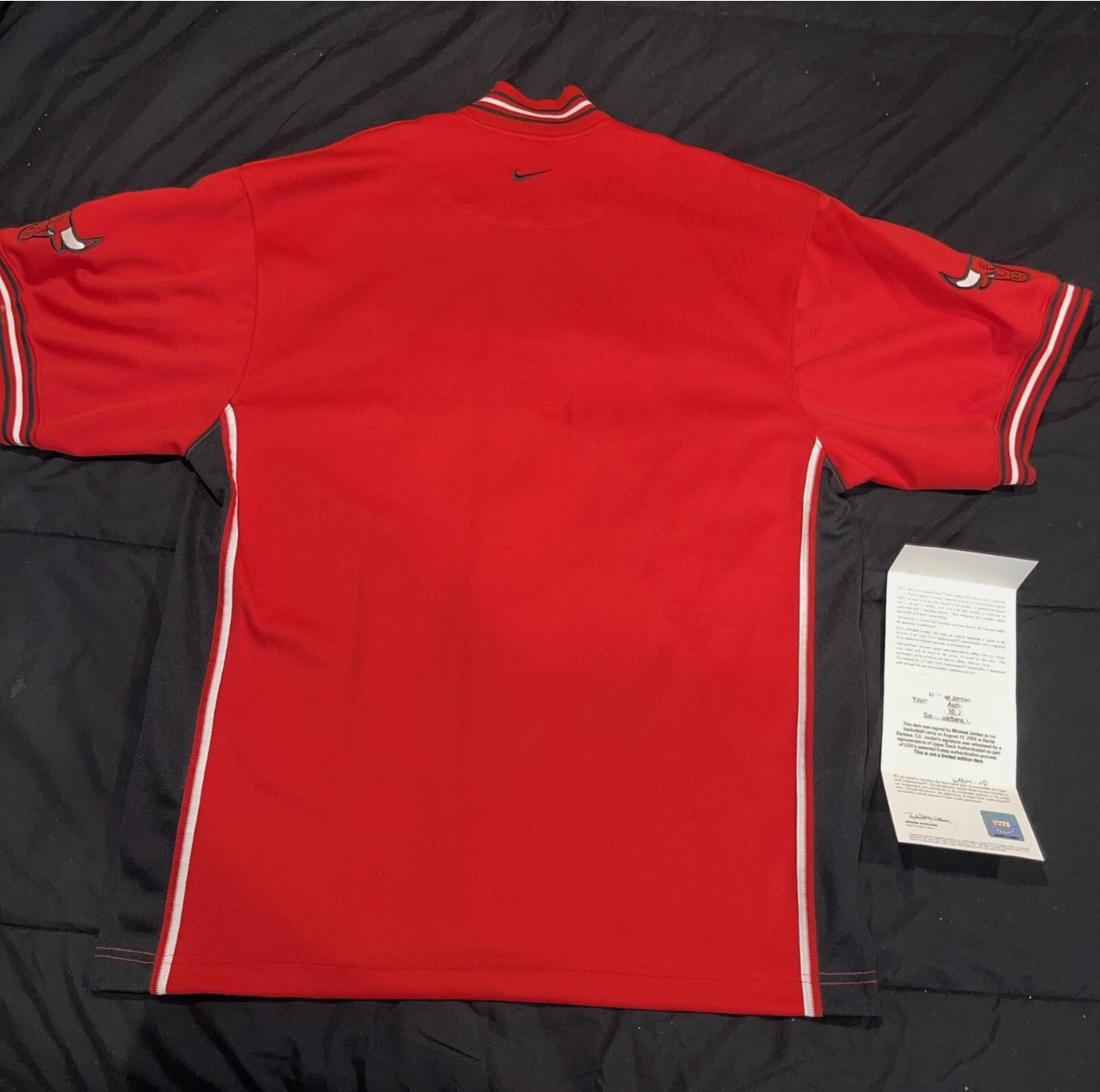Michael Jordan Upper Deck Signed Chicago Warm Up Jersey With UDA COA
