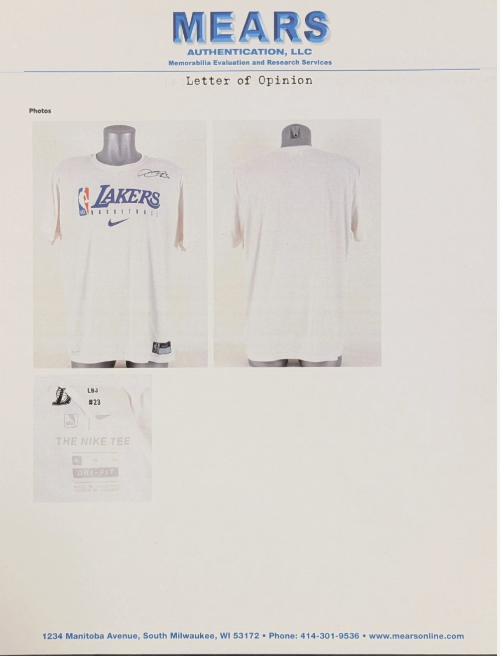 LeBron James Signed Los Angeles Lakers Practice Worn / Potentially Worn Shirt (Beckett And MEARS LOA )