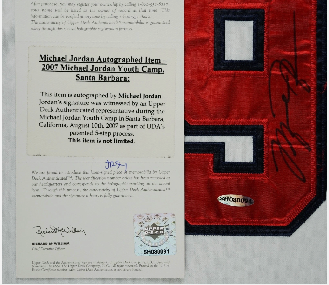 Michael Jordan Signed Dream Team USA Olympic #9 NIKE Jersey AUTO UDA COA