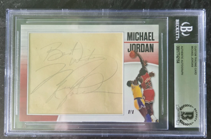 Michael Jordan Chicago Bulls Signed Large Custom Cut AUTO #1/1 BAS BGS Beckett