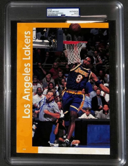 Kobe Bryant Signed Autographed Lakers Page PSA/DNA Authentic Nice Auto!