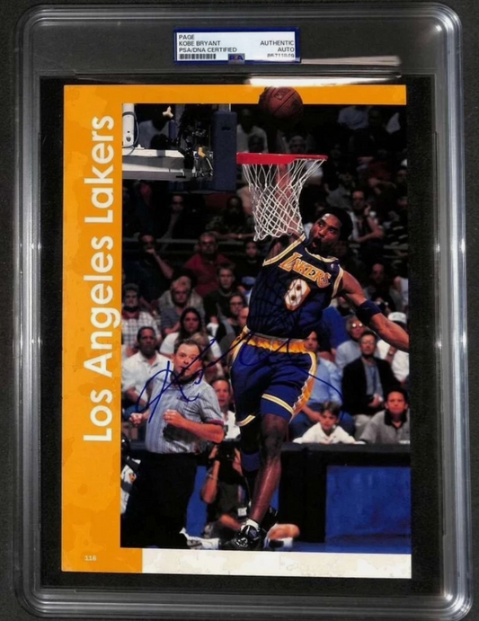 Kobe Bryant Signed Autographed Lakers Page PSA/DNA Authentic Nice Auto!