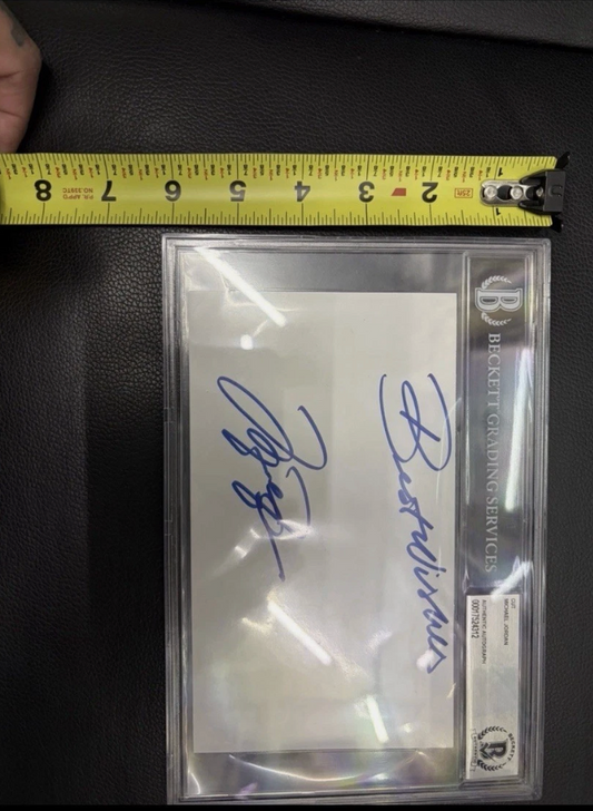 Michael Jordan Signed Cut " Best Wishes" Beckett