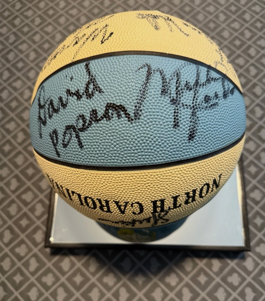 1983-84 North Carolina Team Signed Basketball Michael Jordan Signed Autographed Beckett LOA