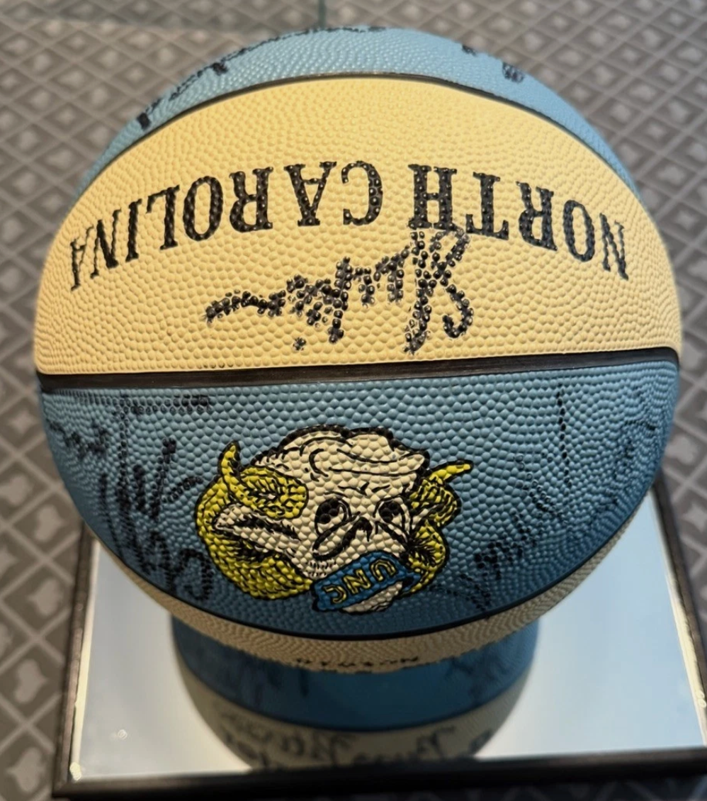 1983-84 North Carolina Team Signed Basketball Michael Jordan Signed Autographed Beckett LOA